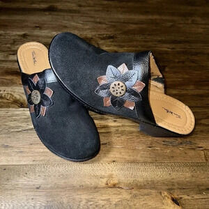 thom mcan designer carine black suede clogs shoes women’s 10W